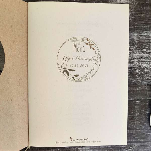 menù matrimonio ecofriendly ecofattoart